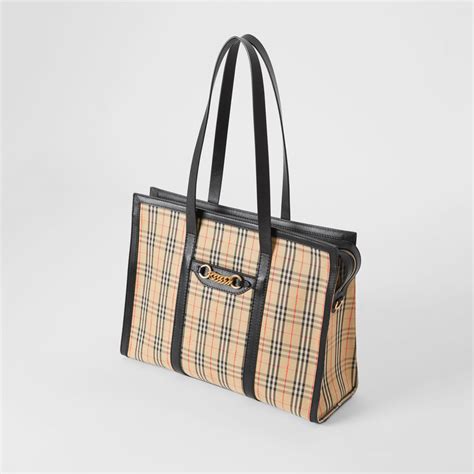 burberry 1983 check link tote bag|Burberry 1983 Vintage Check Link Tote Bag .